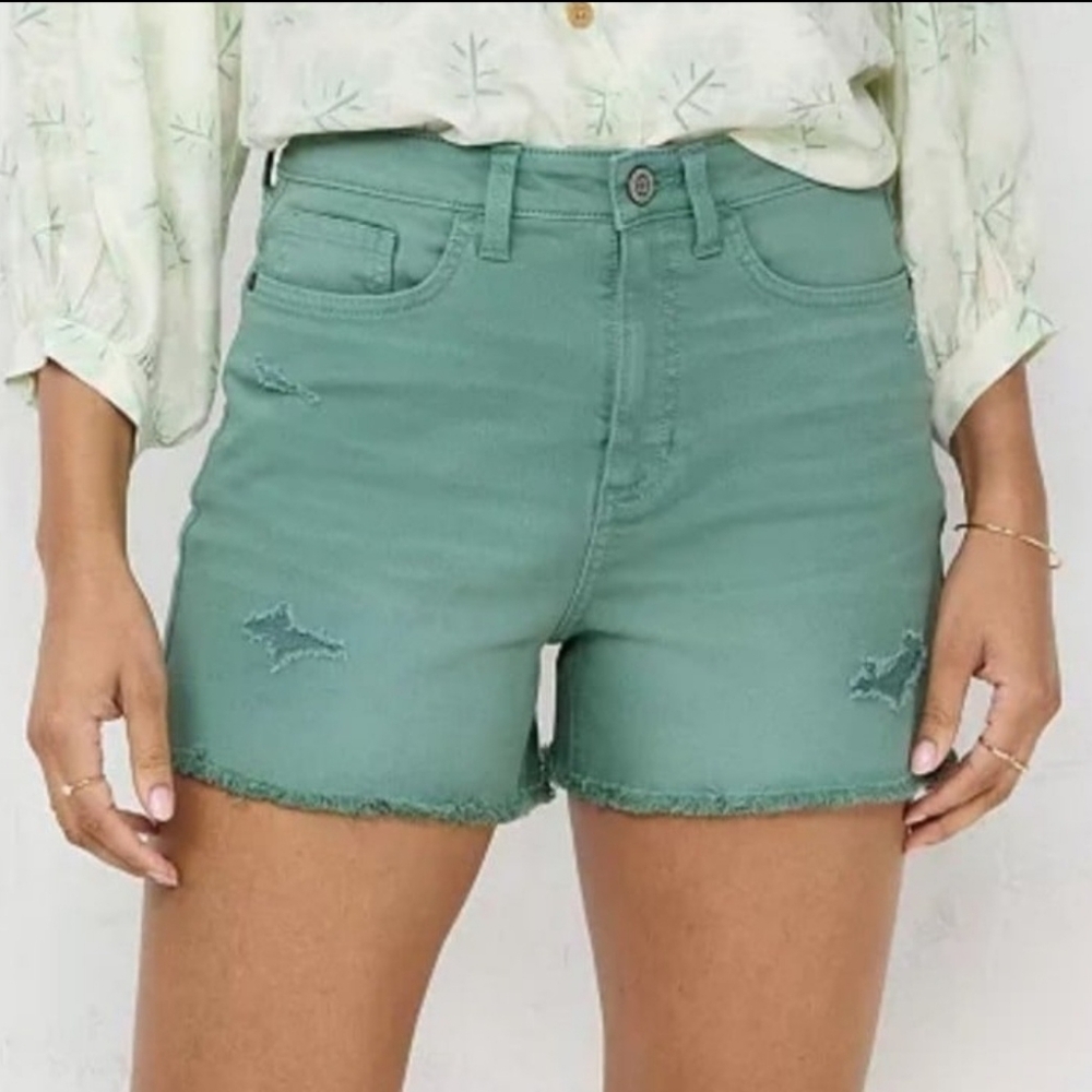 Green Distressed Women's Shorts Lauren Conrad
